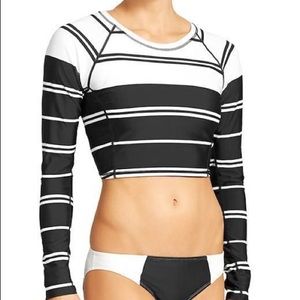 Athleta Colorblock Striped Crop Rashcard